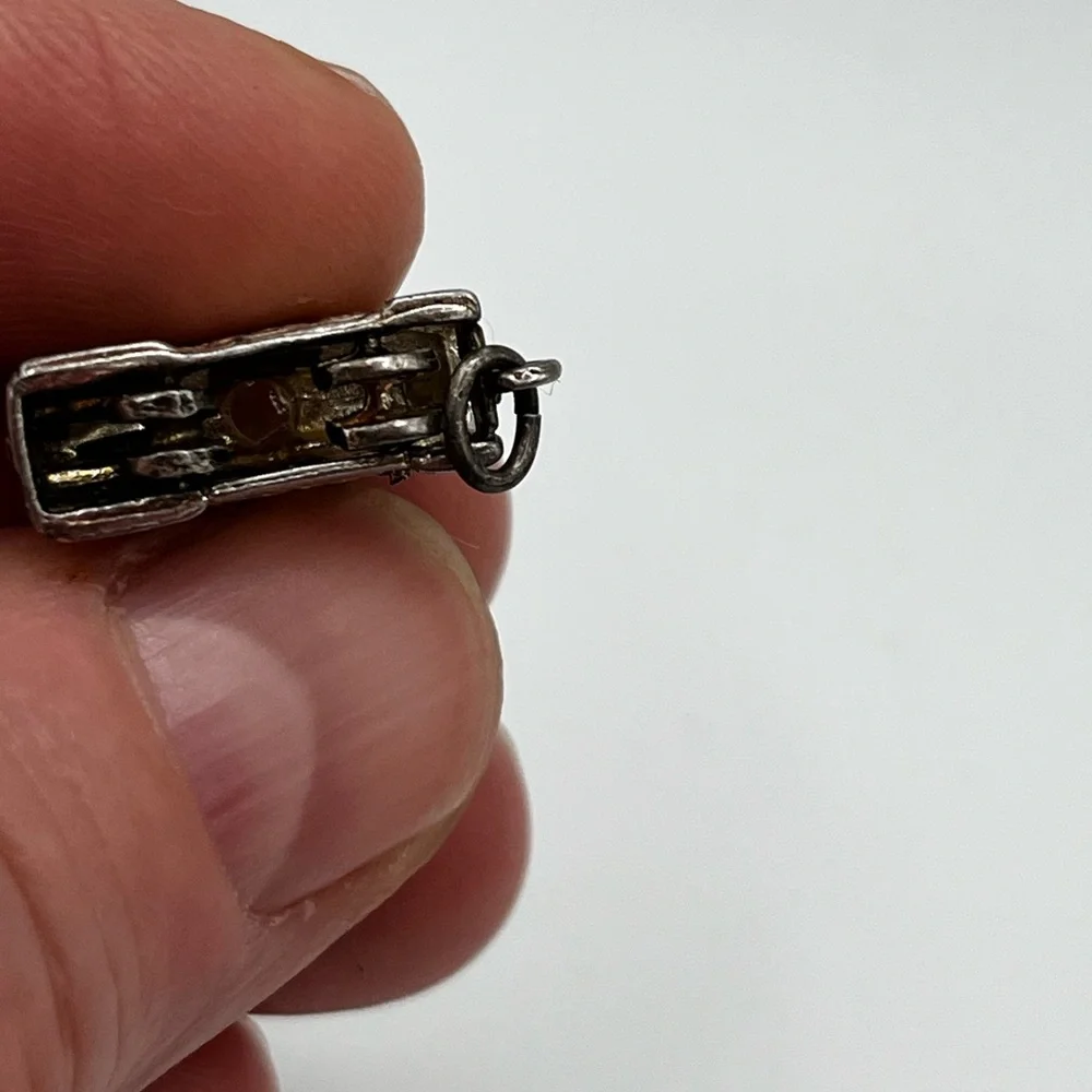 Rare Vintage trolley car Sterling silver charm pendant